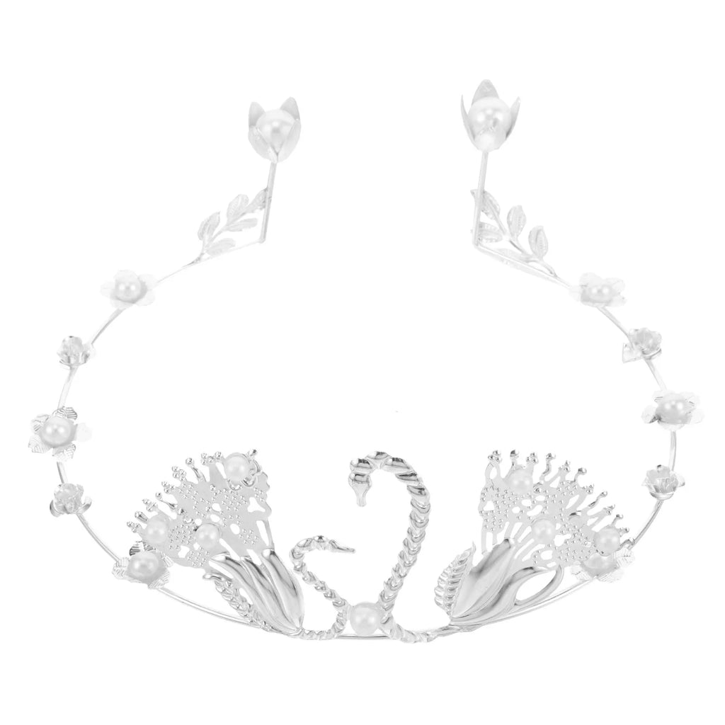 Pearl Crown Cake Topper – Mini Swan Tiara for Weddings & Parties Cake Topper Decoration QXL Default Title