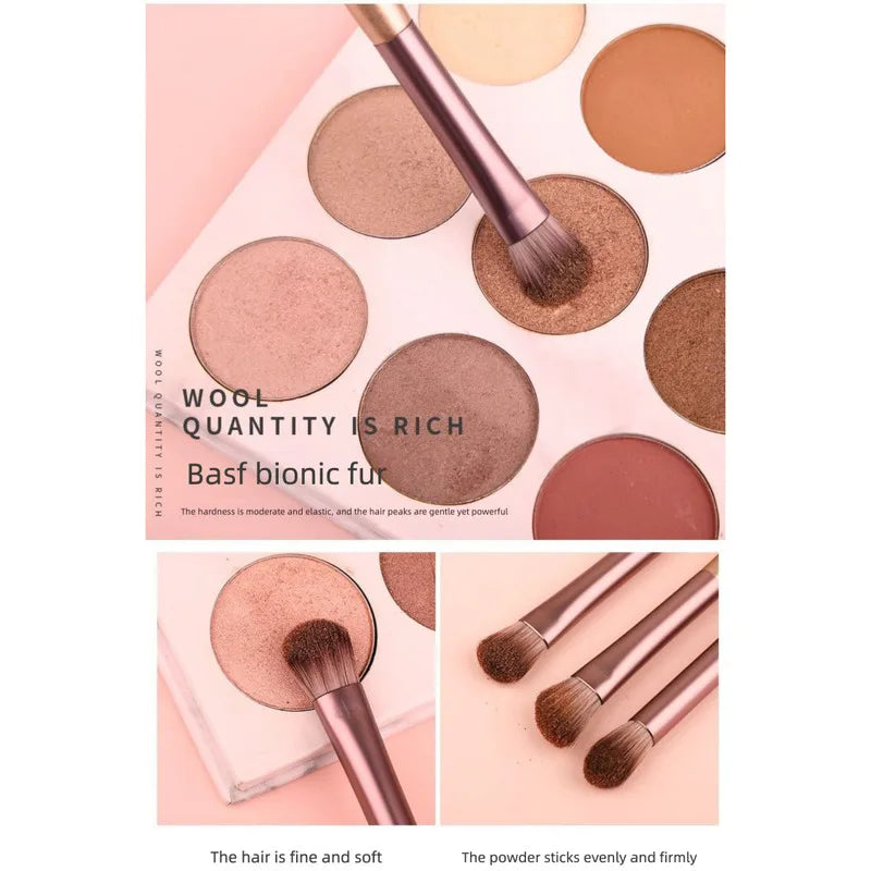 3-Piece Eyeshadow Blending Brush Set | Soft Synthetic Fiber Eyeshadow Brush Set QXL