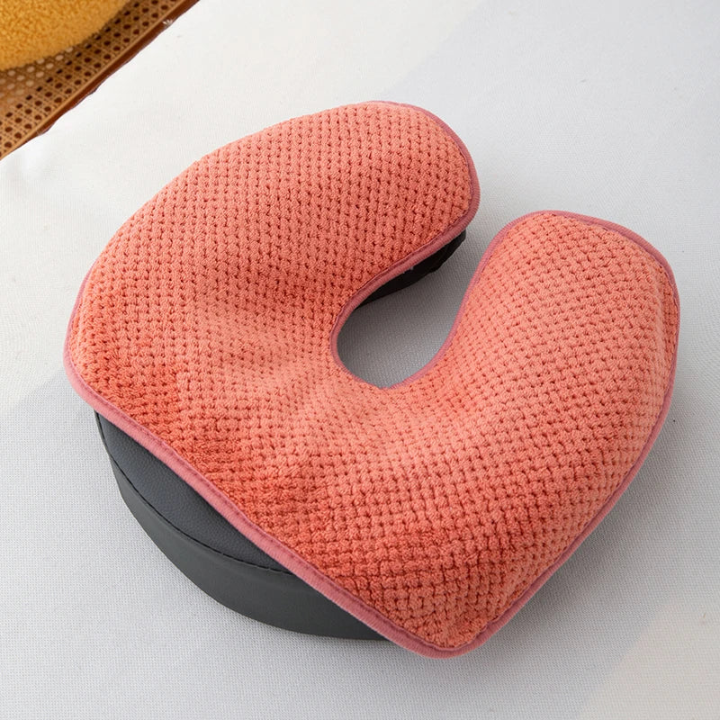 Coral Fleece U-Shaped Facial Pillow Cover | Spa & Massage Facial Pillow Cover QXL Red