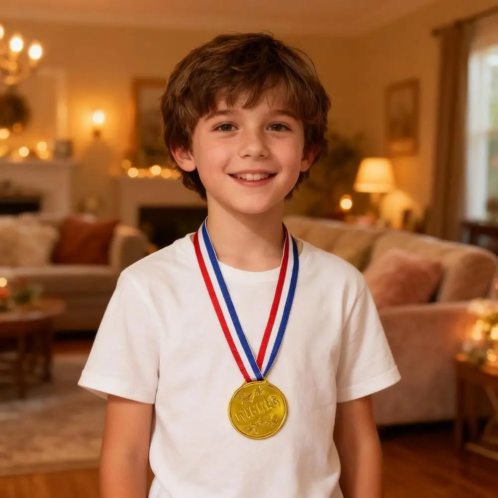 10-Pack Kids Gold Winner Medals | Sports & Party Awards Kids Award Medals QXL