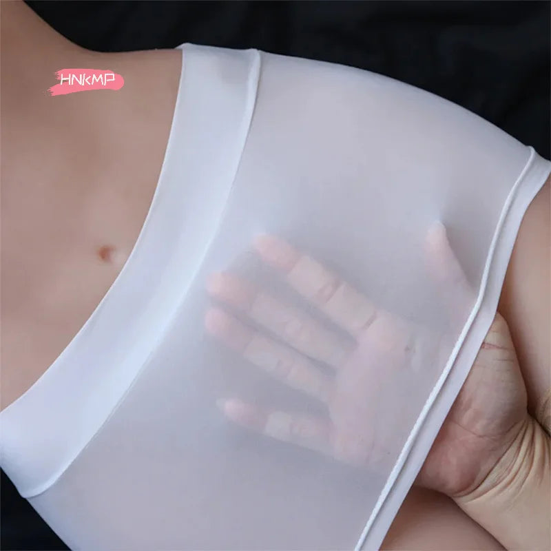 Women's Sheer Ice Silk Elastic Mini Tube Skirt | Clubwear Mini Tube Skirt QXL