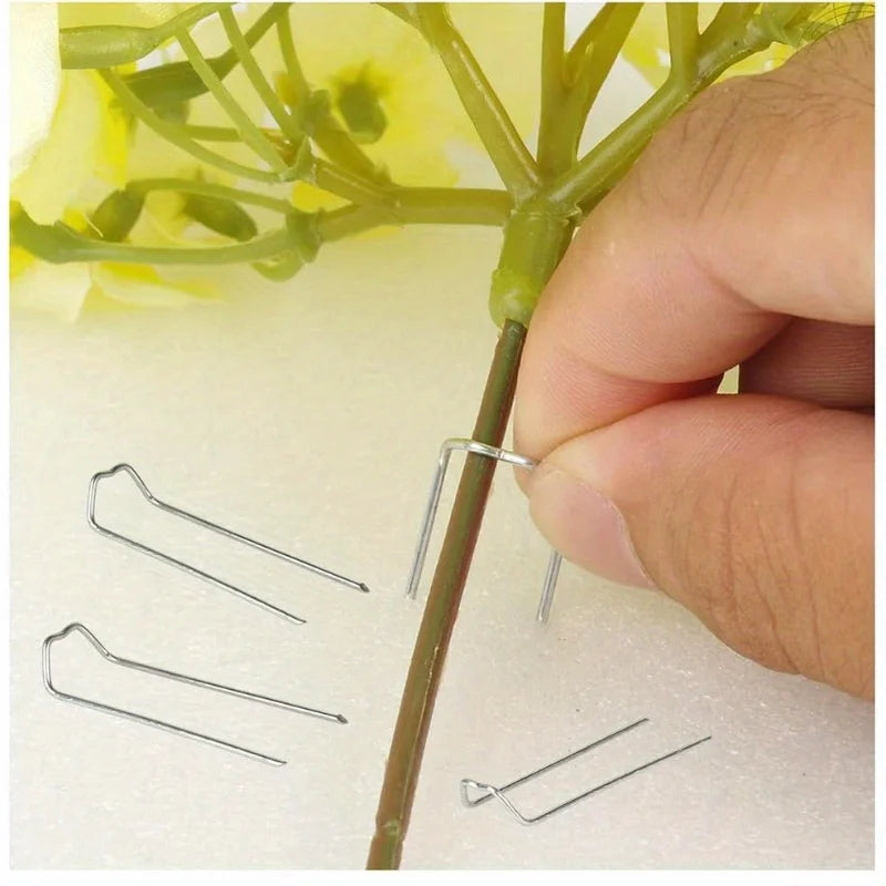 50-Pack Green M-Shaped Floral Pins for Wreaths & Bouquets Floral Craft Pins QXL