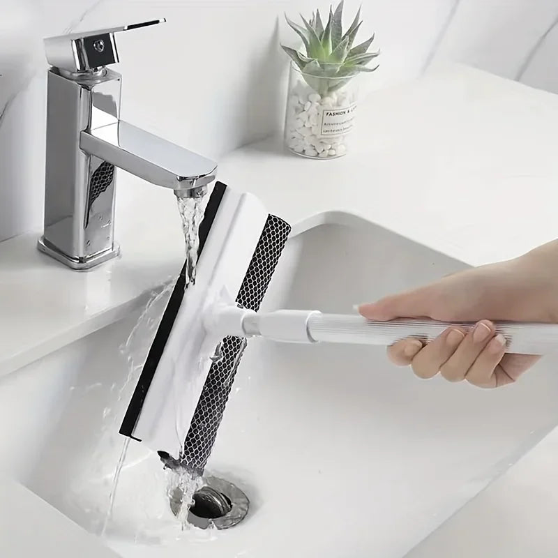2-in-1 Retractable Window Squeegee & Brush Cleaning Tool Window Squeegee Tool QXL