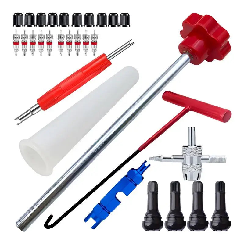 Tire Valve Stem Tool Kit | T-Handle Puller & Installer Set Tire Valve Tool Kit QXL
