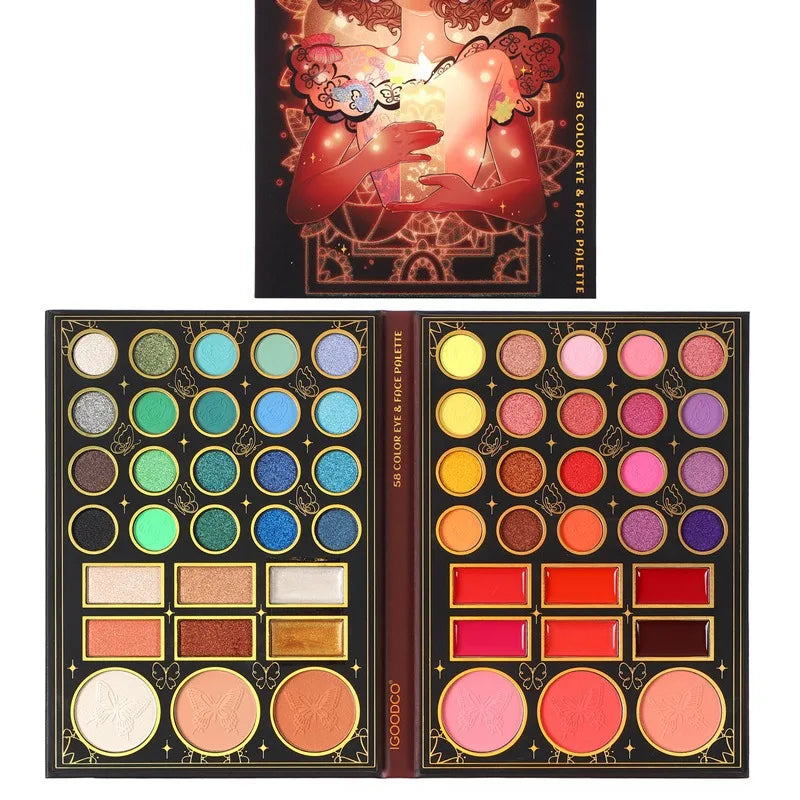 58-Color Eyeshadow Palette – Matte Shimmer Metallic Glitter Eyeshadow Palette QXL 58 Color