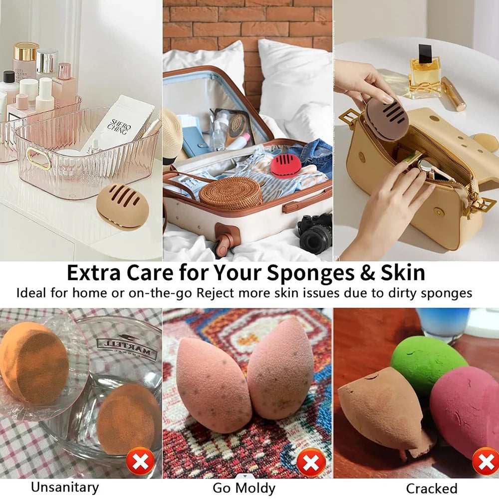 Silicone Makeup Sponge Holder & Beauty Blender Organizer Sponge Organizer Case QXL