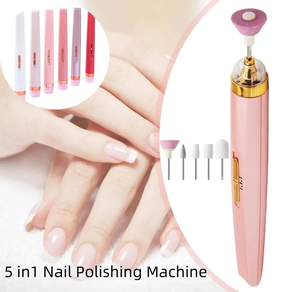 5-in-1 Rechargeable Electric Nail Grinder with LED Light Electric Nail Grinder QXL