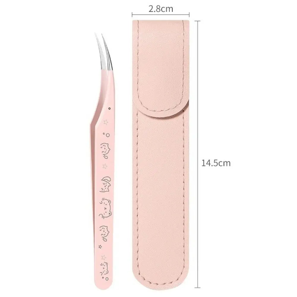 Cartoon Curved Eyelash Extension Tweezers | Anti-Static Steel Eyelash Tweezers QXL