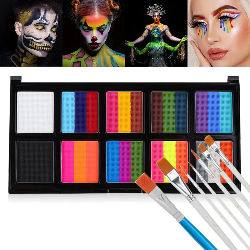 VERONNI 10-Color Face & Body Paint Kit | Kids & Adults Face & Body Paint Kit QXL
