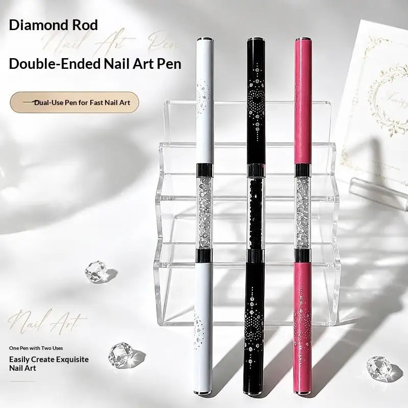 Crystal Dual-Ended Nail Art Liner Brush & Painting Pen Nail Art Brush QXL