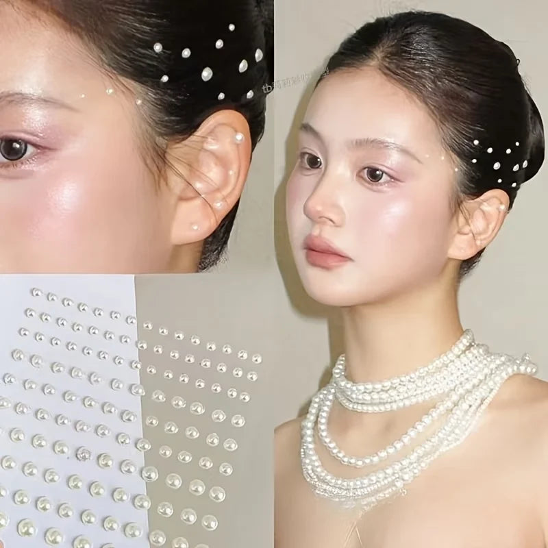 Non-Piercing Fake Nose Ring & Lip Stud Body Jewel Stickers Fake Body Jewel Stickers QXL