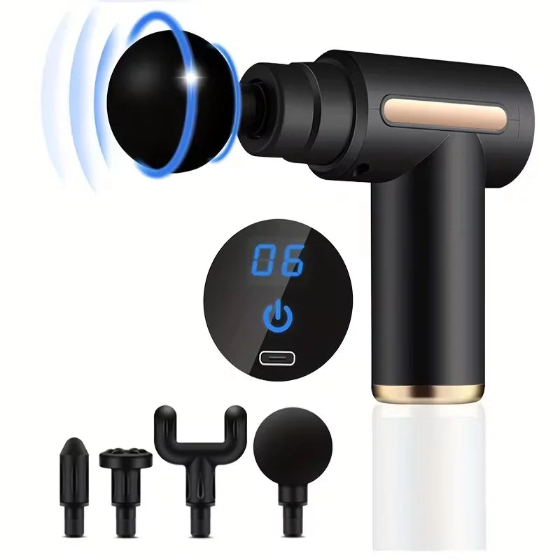 OREADEX Percussion Massage Gun | LED Screen & 4 Heads Percussion Massage Gun QXL