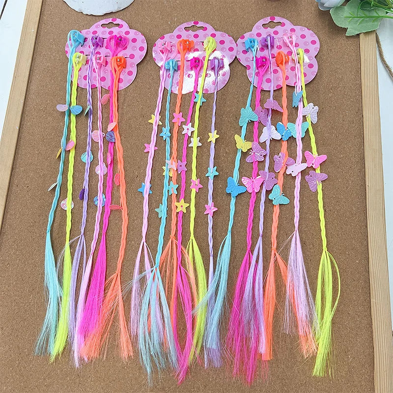6-Pack Girls Fairy Braid Clips | Butterfly Star Princess Hairpins Kids Hair Clips QXL