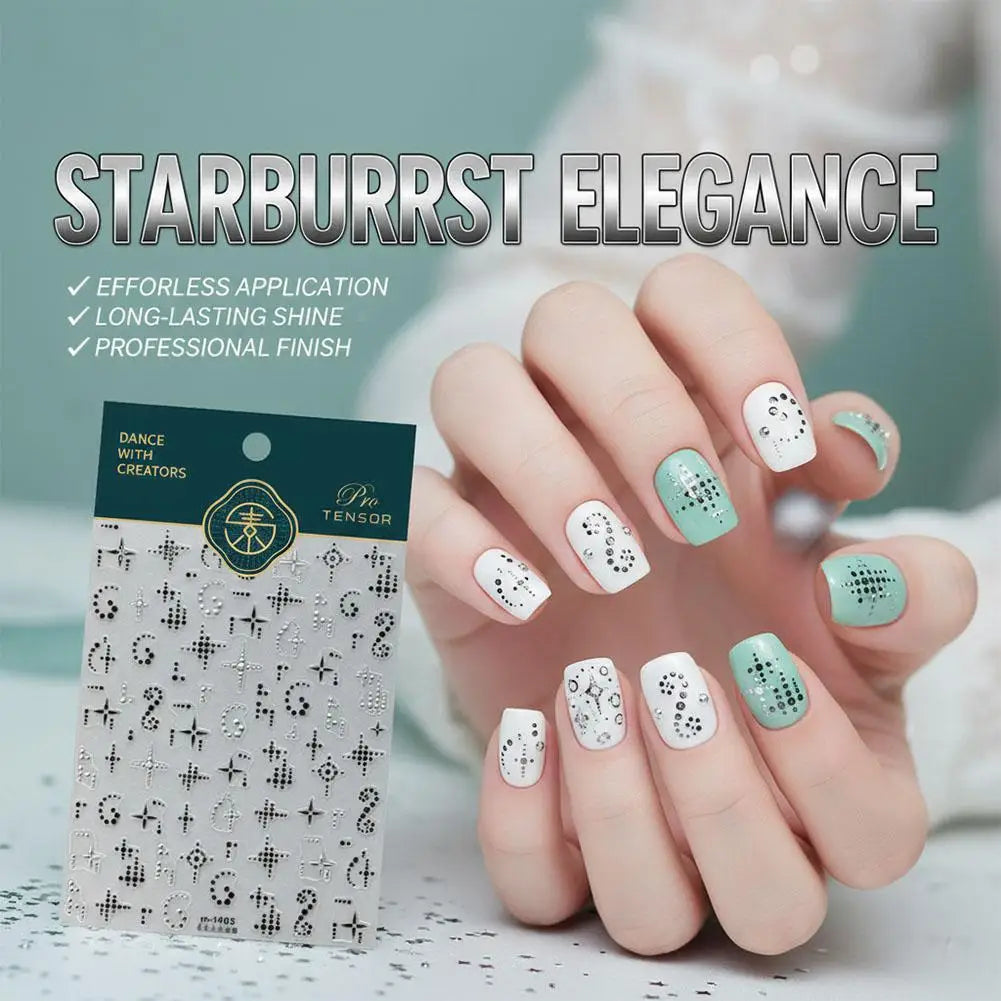 Starry Polka Dot Nail Stickers | Self-Adhesive Nail Art Decals Nail Art Stickers QXL