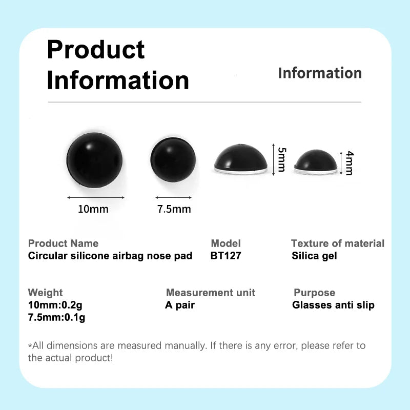 Silicone Anti-Slip Glasses Nose Pads – 5 Pairs Self-Adhesive Eyewear Nose Pads QXL