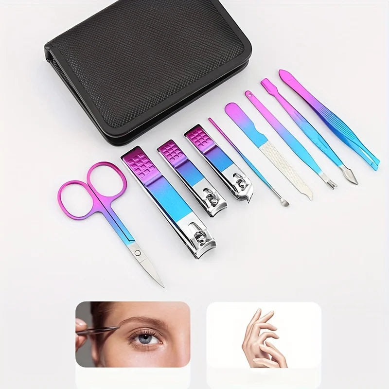 Professional Stainless Steel Manicure & Pedicure Kit + Case Manicure Pedicure Kit QXL