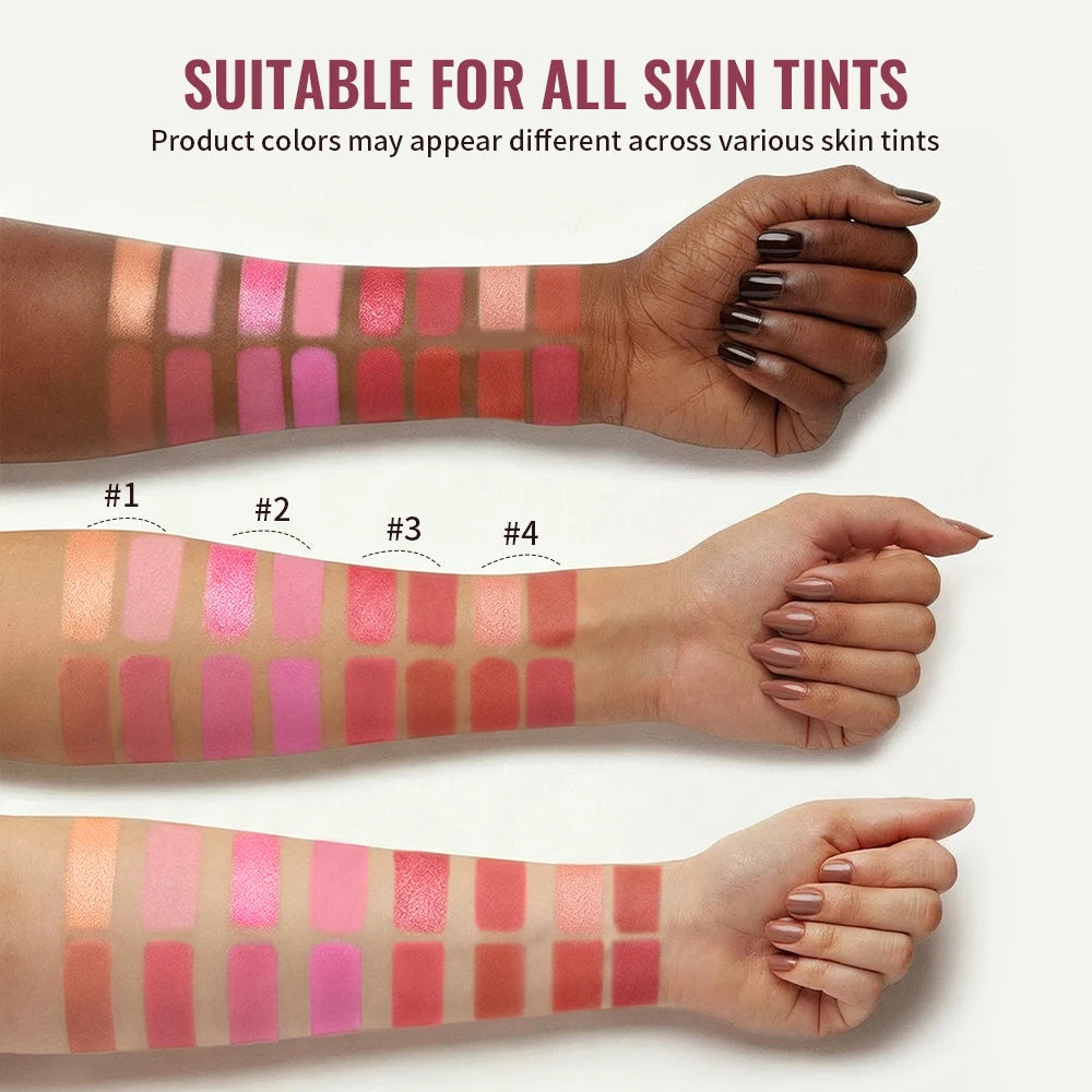 4-Shade Blush Palette Matte & Shimmer Soft Blur Finish Blush Palette QXL