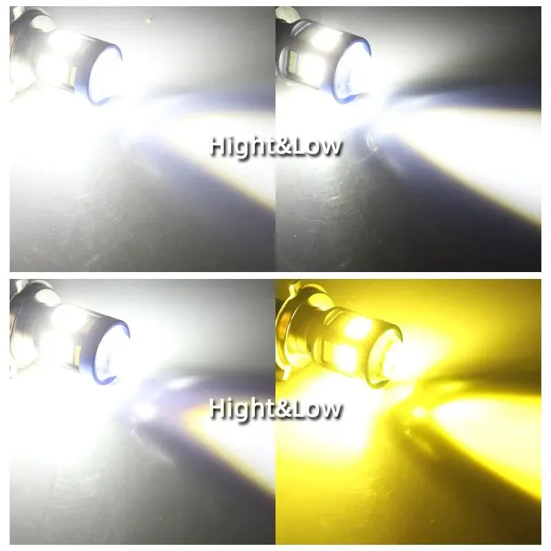 H4 BA20D H6 CSP LED Motorcycle Headlight – Dual Color Hi-Lo Motorcycle Headlight Bulb QXL