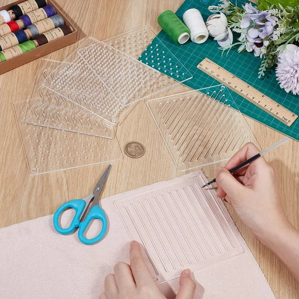 6-Piece Acrylic Sashiko Stencil Set | Quilting & Embroidery Embroidery Stencil Set QXL