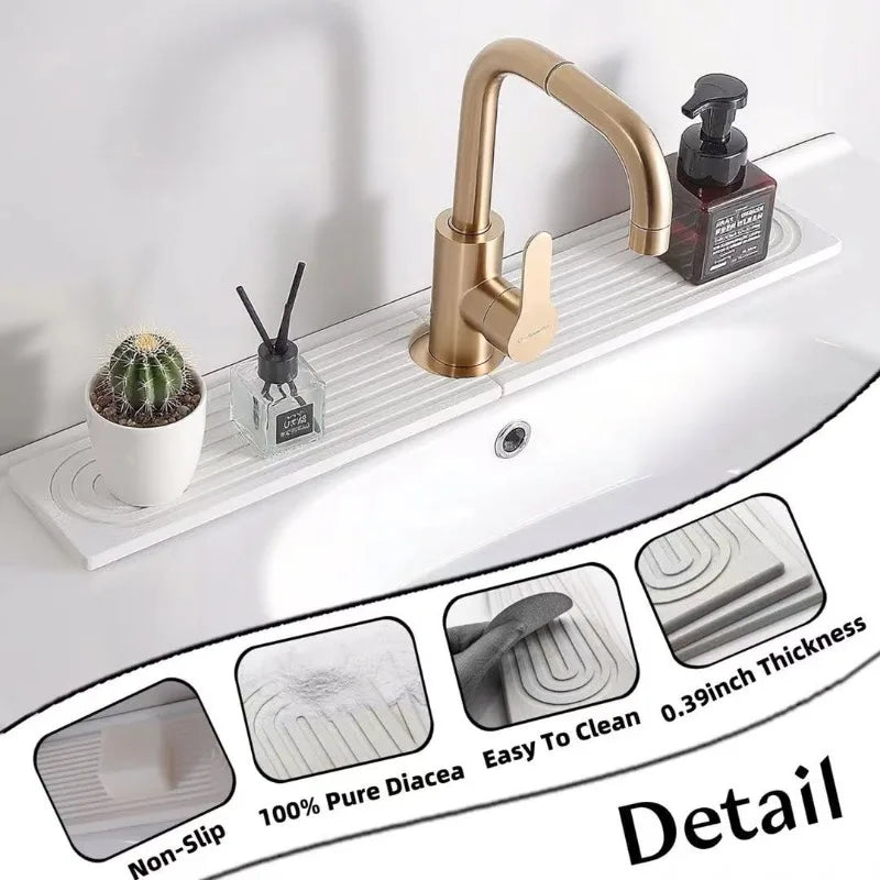 Quick-Dry Faucet Mat | Super Absorbent Sink Splash Guard Sink Splash Guard Mat QXL