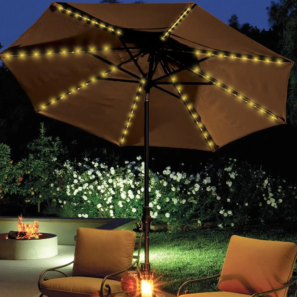 Solar Umbrella String Lights 104 LED 8 Modes IP67 Waterproof Solar String Lights QXL
