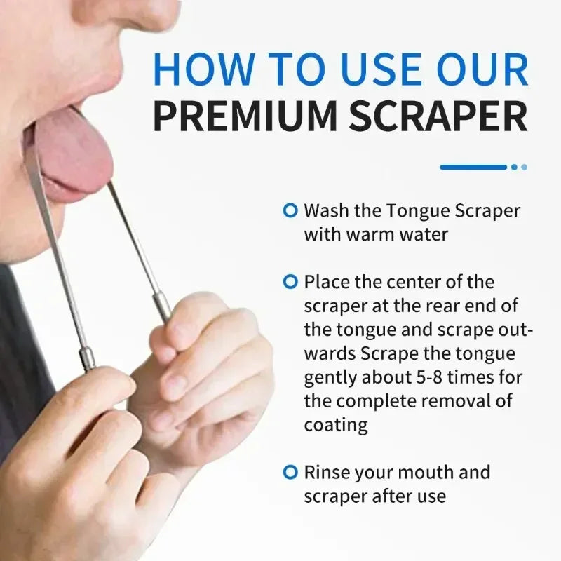 Stainless Steel U-Shaped Tongue Scraper | 4 Colors Fresh Breath Tongue Scraper QXL
