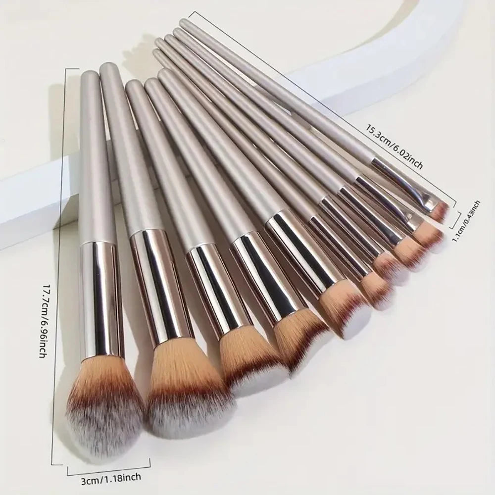 14-Piece Synthetic Makeup Brush Set – Face & Eye Makeup Brush Set QXL