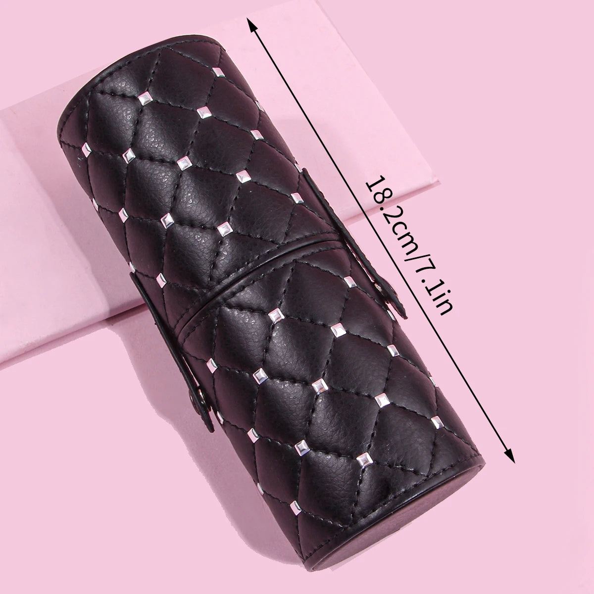 KOSSHOW Dustproof PU Makeup Brush Holder | Travel Storage Tube Makeup Brush Holder QXL black