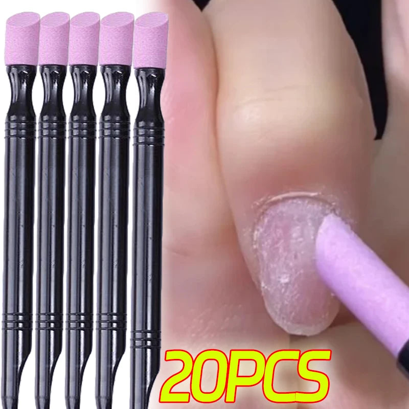 20-Pack Quartz Nail Cuticle Pusher & Buffer Pen | Manicure Cuticle Pusher Pen QXL