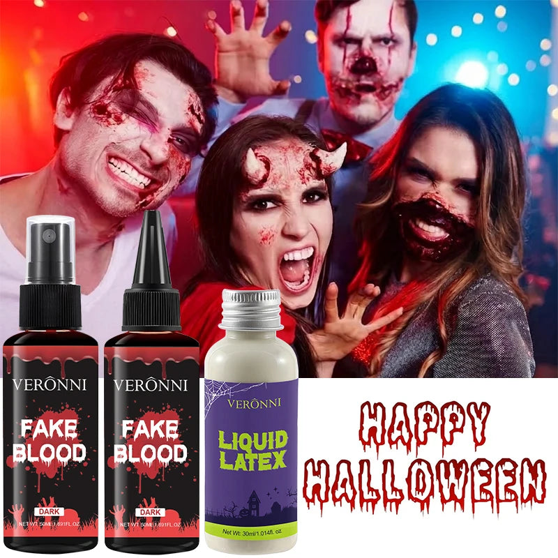 Halloween SFX Kit | Skin Wax, Fake Blood & Liquid Latex 3-Pc SFX Makeup Kit QXL