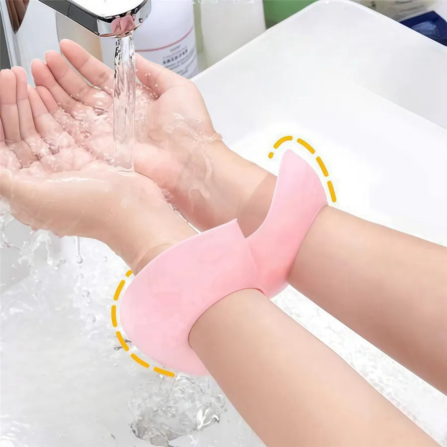 2-Pack Waterproof Silicone Wristbands | Face Wash Cuff Guards Skincare Wristbands QXL