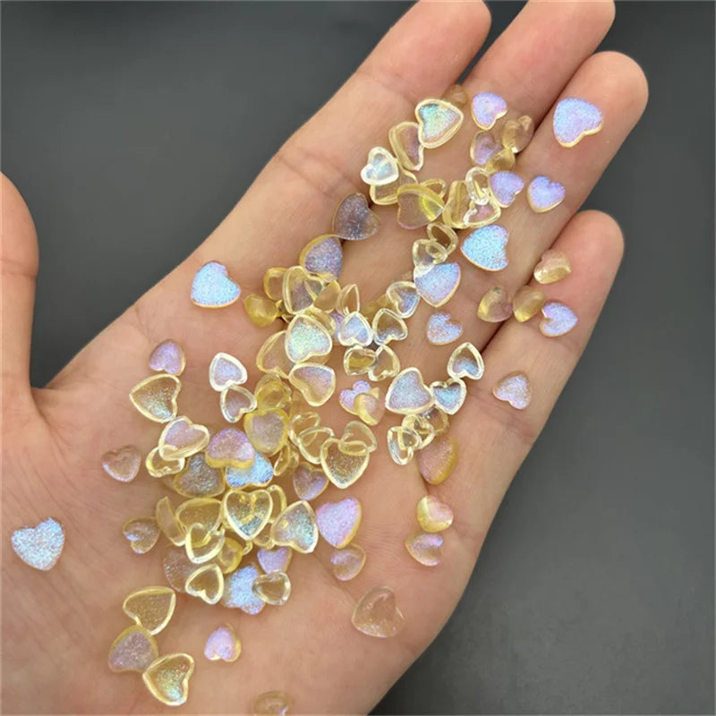 50-Pack Kawaii Resin Nail Art Charms | Heart DIY Decorations Nail Art Charms QXL