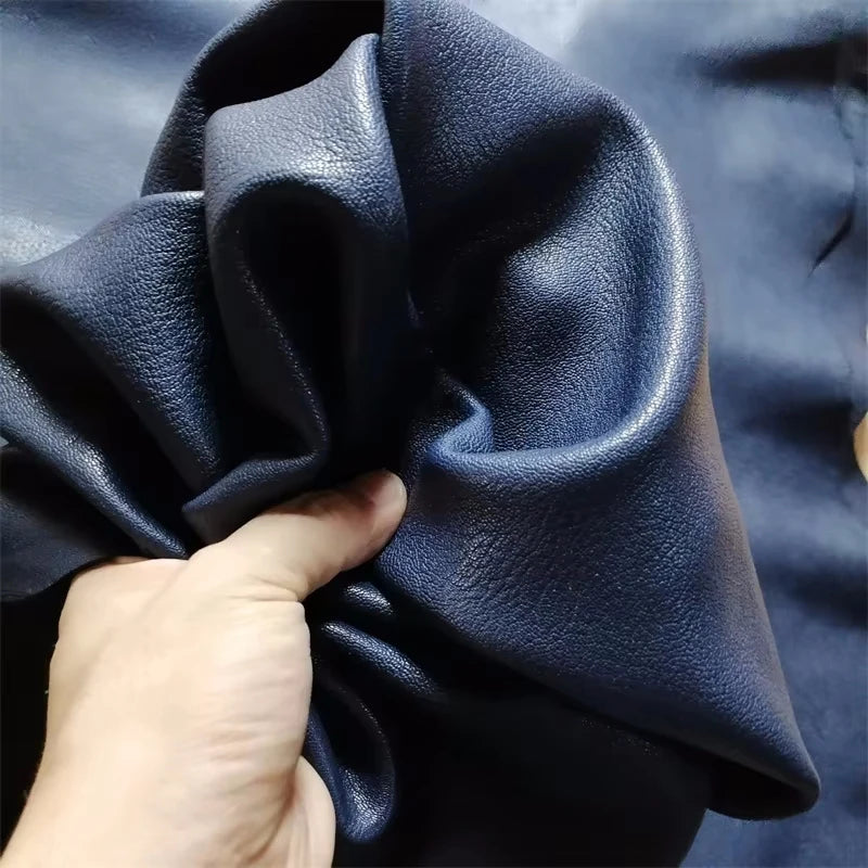 Navy Blue Sheepskin Leather 1.2mm | First Layer DIY Craft Hide Leather Craft Hide QXL
