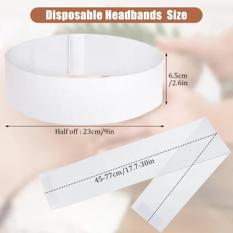 Disposable Spa Facial Headbands Non-Woven Headwraps 30–100 Pack Disposable Spa Headbands QXL