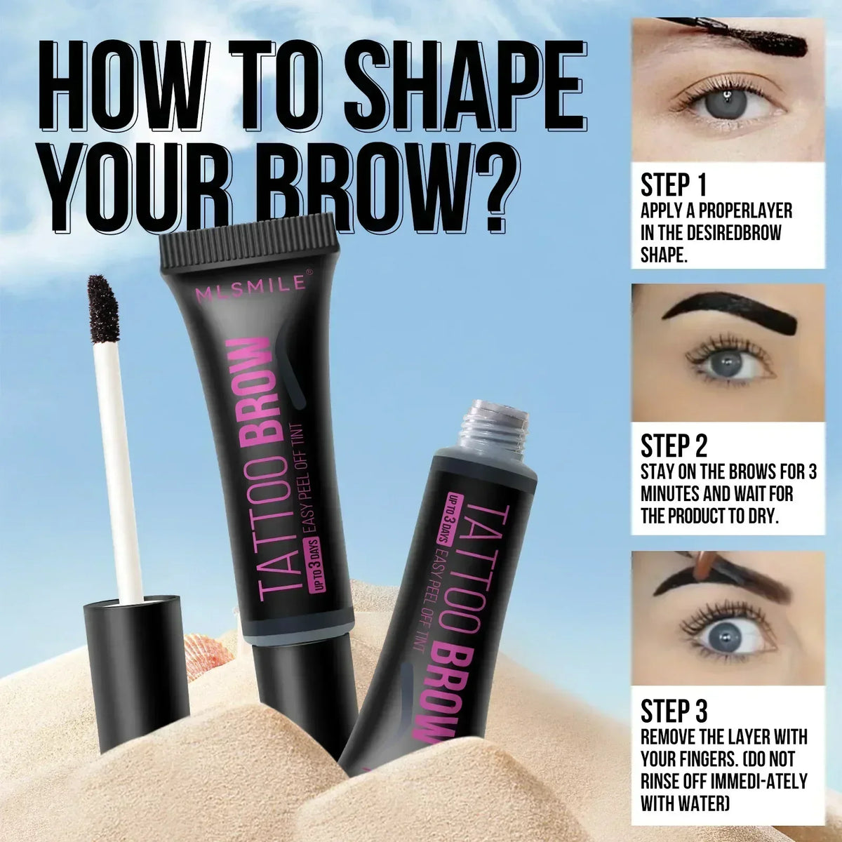 Peel-Off Eyebrow Tint Gel | Waterproof Long-Lasting Brow Cream Eyebrow Tint Gel QXL