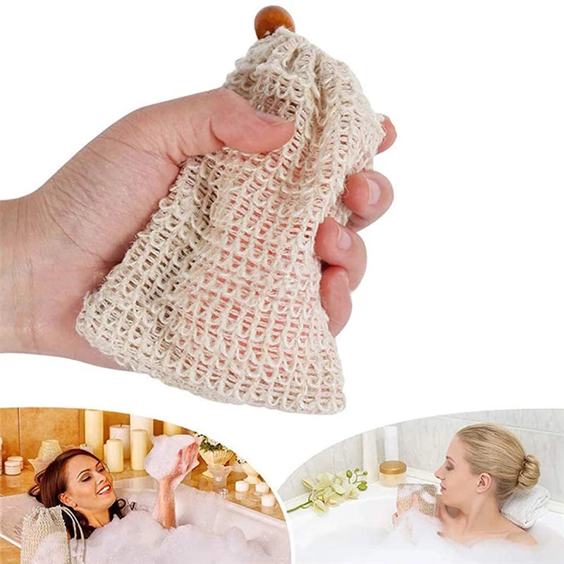 Natural Sisal Soap Bag – Exfoliating Soap Saver Pouch Soap Saver Bag QXL
