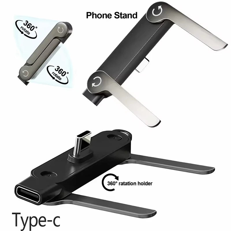 Flat USB-C Charging Bracket Adapter 240W Fast Charge & OTG USB-C Charging Adapter QXL
