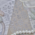 5D Retro Palace Nail Stickers | Gold Silver Star Moon Jewel Decals Nail Art Stickers QXL MS946