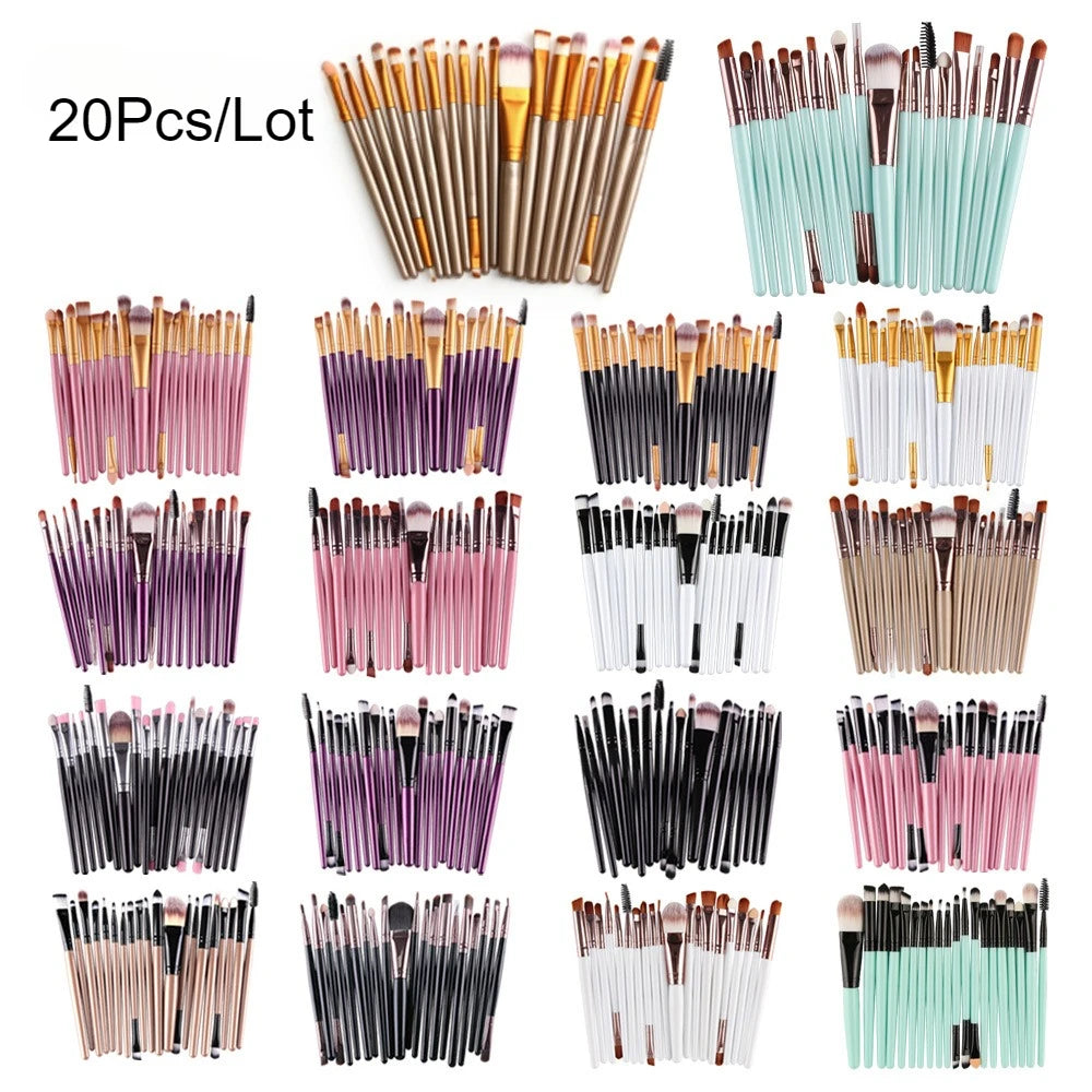 20-Piece Makeup Brush Set | Foundation, Eyeshadow & Blush Makeup Brush Set QXL