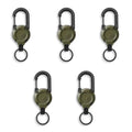 Retractable Carabiner Key Reel | Heavy-Duty Wire Rope Clip Retractable Key Reel QXL Green 5pcs