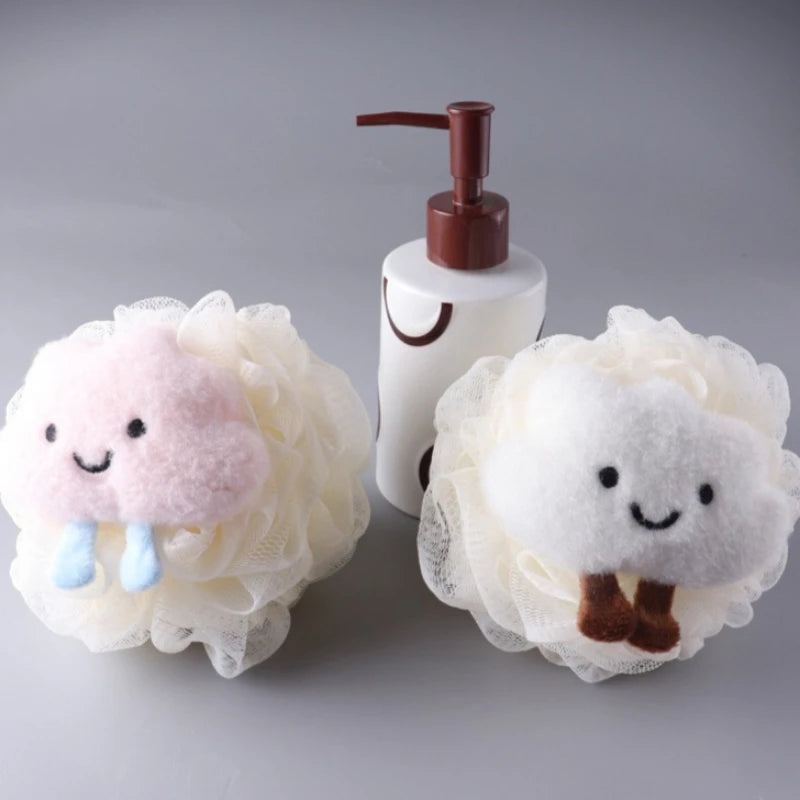 Cloud Cartoon Bath Sponge | Soft PE Scrubbing Bubble Net Ball Bath Sponge QXL