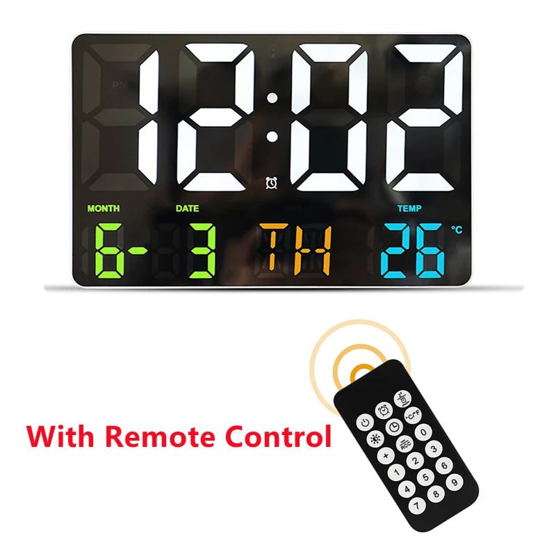 Dreamburgh LED Digital Wall Clock with Remote | Temp & Date LED Wall Clock QXL