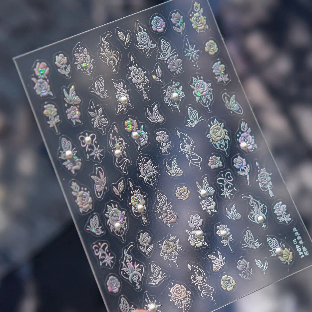 5D Piano Nail Stickers – Retro Music Note & Lace Decals Nail Art Stickers QXL to4941