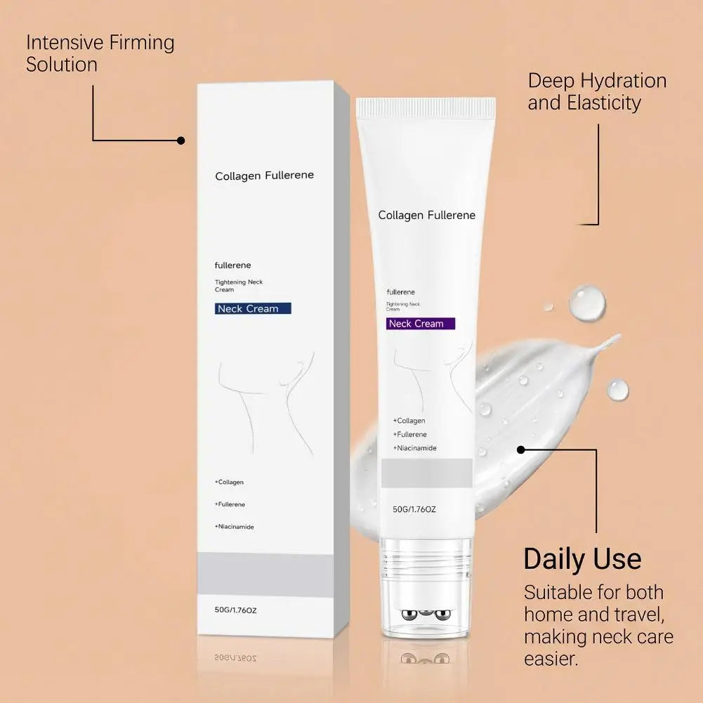 50ml Collagen & Fullerene Firming Neck Cream | 72-Hr Moisture Neck Firming Cream QXL