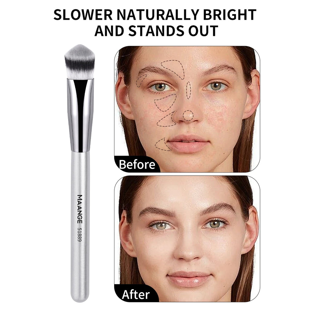 MAANGE 6-Pc Foundation Brush & Air Cushion Puff Set | Travel Makeup Brush Set QXL