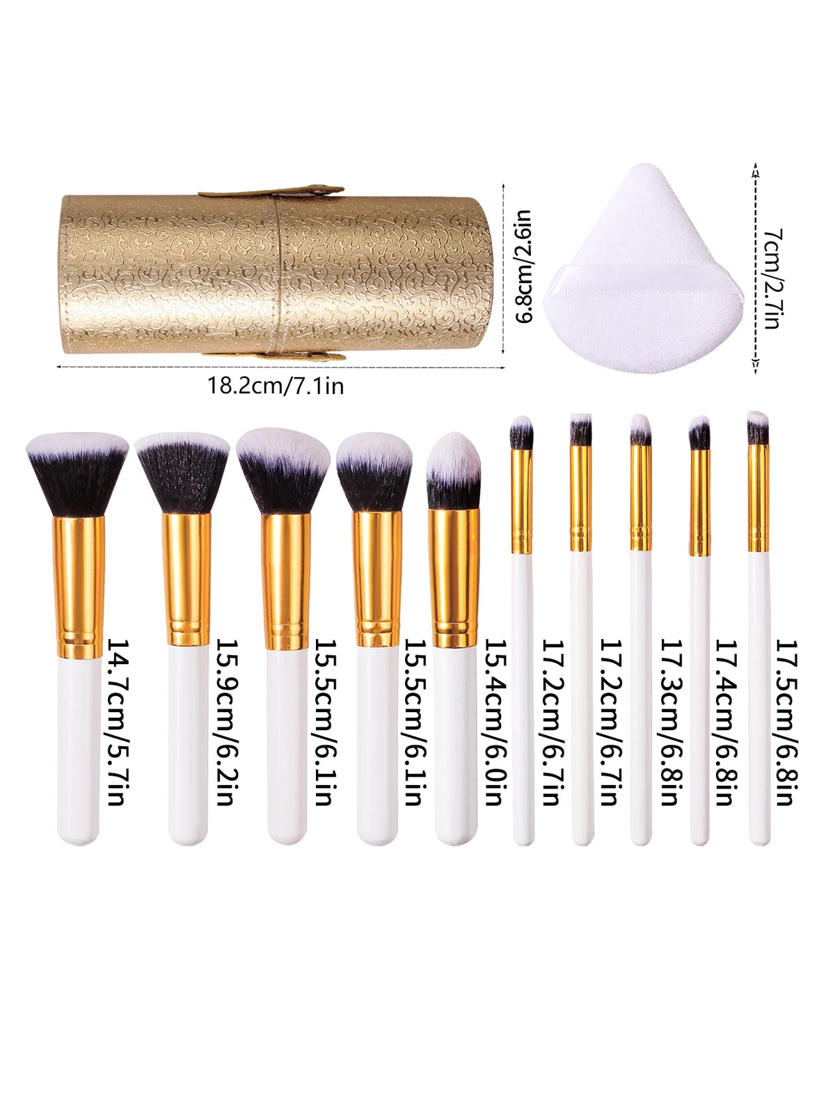 13-Pc Makeup Brush Set with Storage Bucket & Sponges – Ivory Makeup Brush Set QXL
