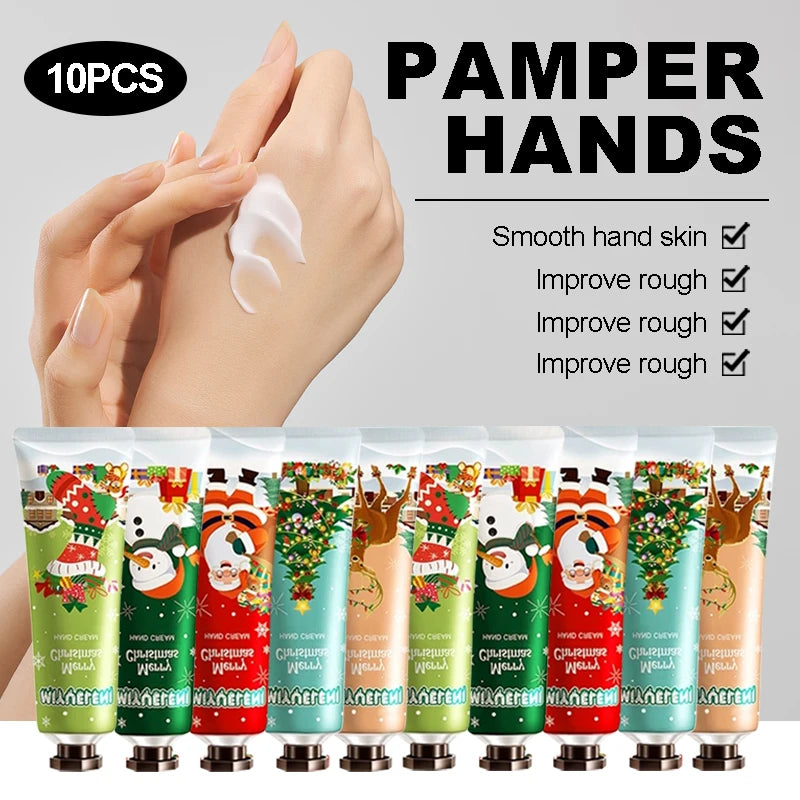 10-Piece Christmas Hand Cream Gift Box | All Skin Types Hand Cream Set QXL