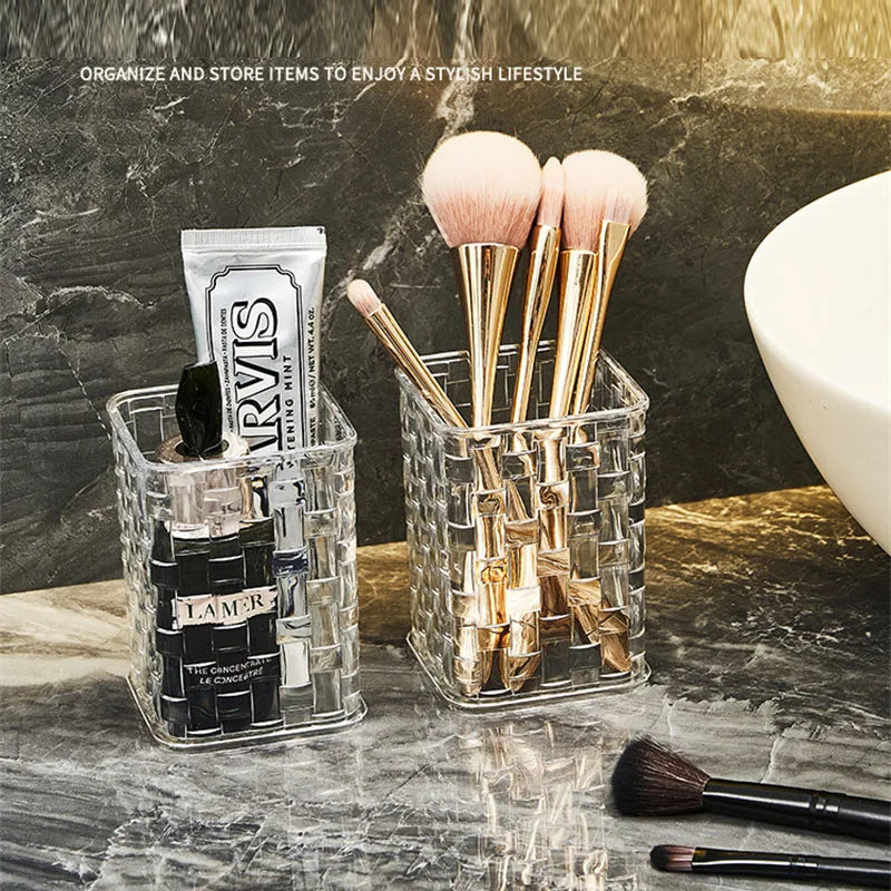 Clear Acrylic Makeup Brush Holder & Desk Organizer Makeup Brush Organizer QXL