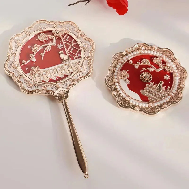 Ancient-Style Handheld Makeup Mirror | Beijing Cultural Gift Handheld Makeup Mirror QXL