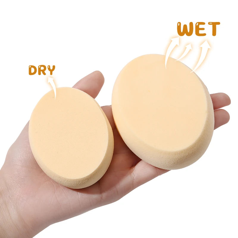 Oval Makeup Sponges – Wet & Dry Foundation Cosmetic Puff Makeup Sponge Puff QXL